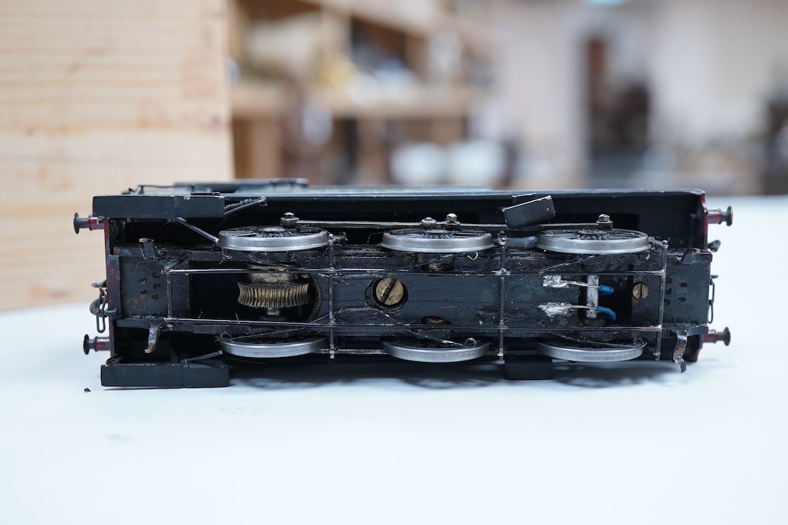 An EM gauge scratch built model railway locomotive by John Worsley, a Southern Railway Adams G6 0-6-0T, 262, a highly detailed model with opening smoke box door showing the details of the blast pipe and boiler tube ends,